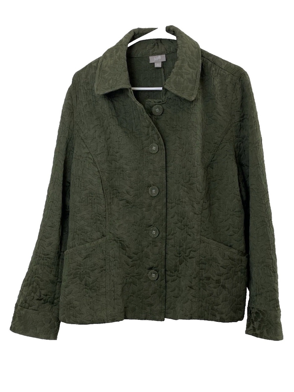 J.Jill Green Brocaded Embossed Jacket - XL